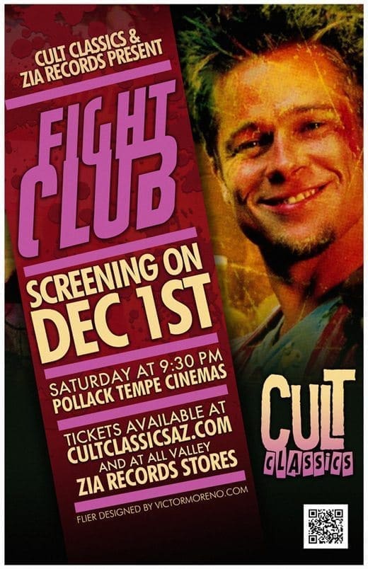 cult classics, fight club, marla singer, movie, pollack tempe cinemas, screening, tyler durden, victor moreno, zia records